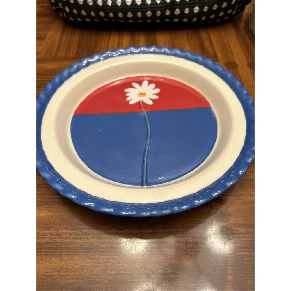 11 Inch Department 56 Yankee Doodle‎ Pie Plate Red White Blue